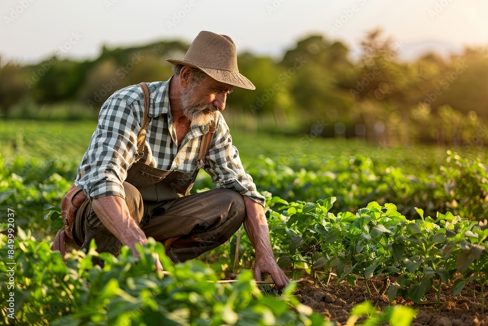 Male farmer working in the field, random scenes Male farmer working in the field, random scenes