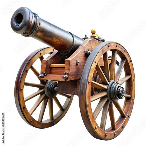 old cannon isolated transparent background