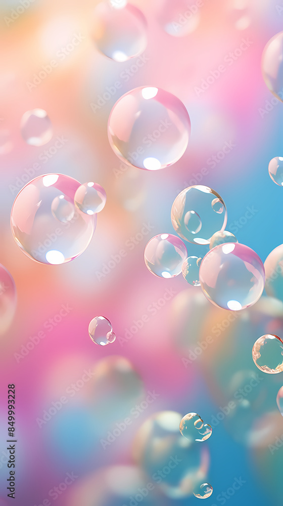 Colorful soap bubbles floating in the air Colorful soap bubbles floating in the air