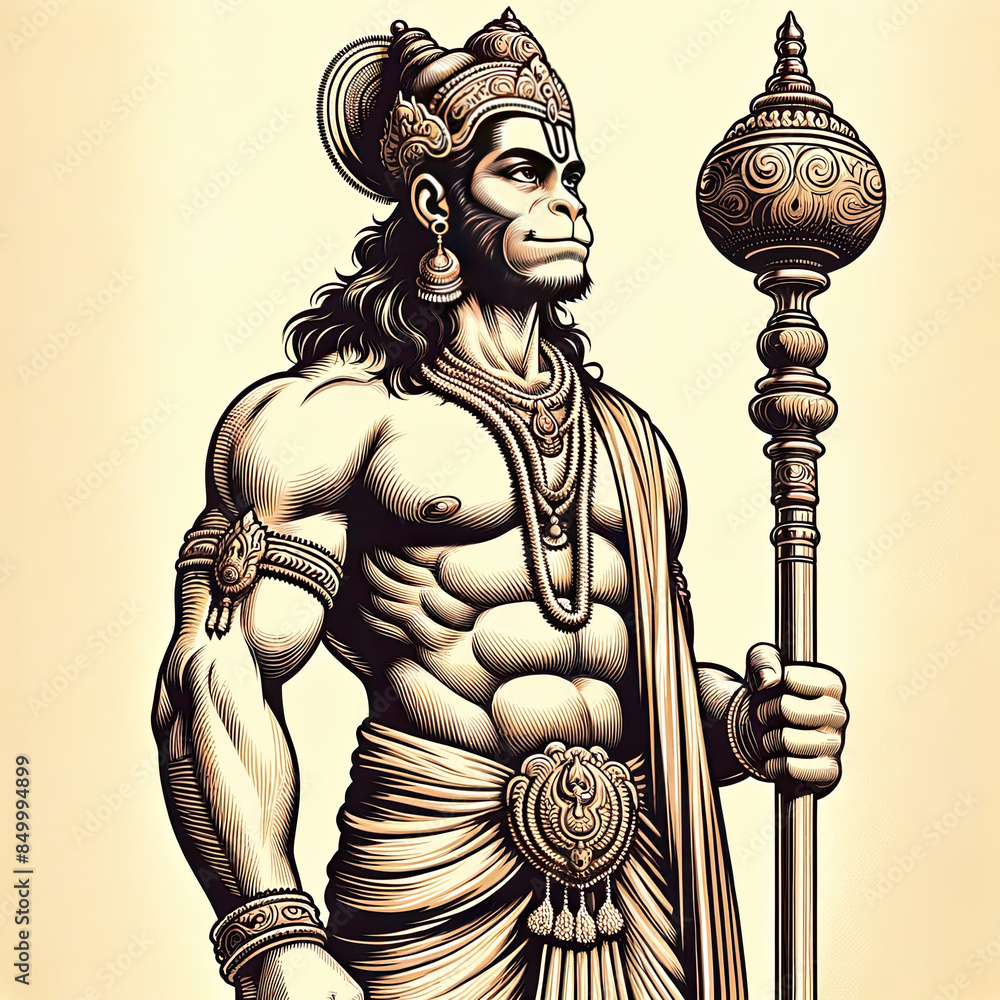 Obraz premium Hindu God Lord Hanuman beautiful image