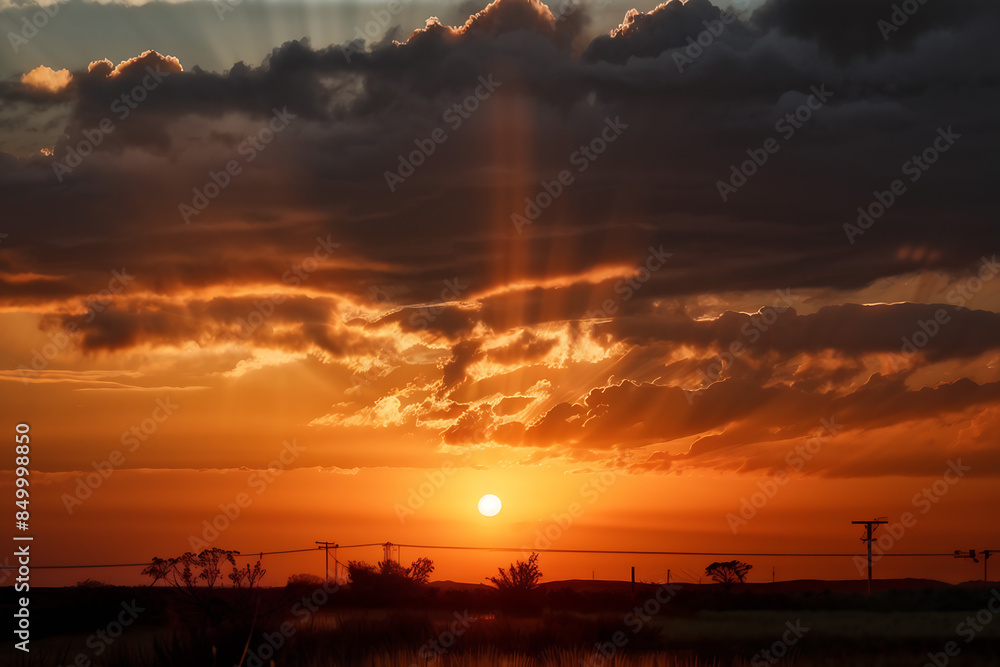 Sunset on the meadow Generative AI Sunset on the meadow Generative AI
