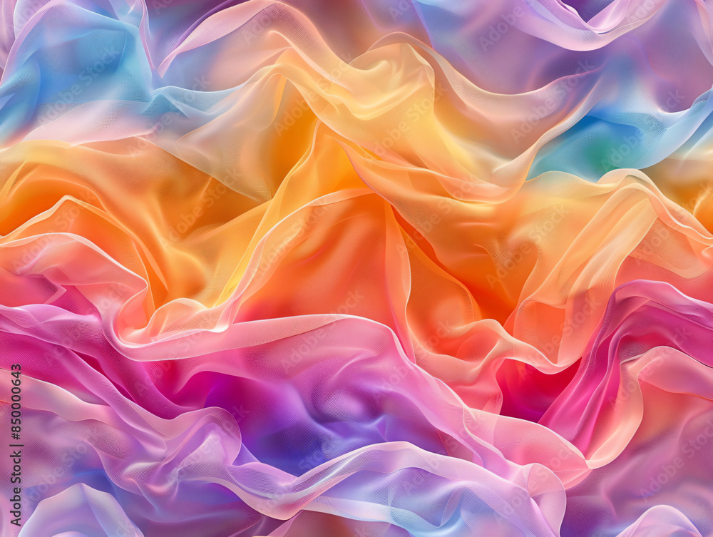 Obraz premium Abstract colorful wavy fabric for design, background, or fashion