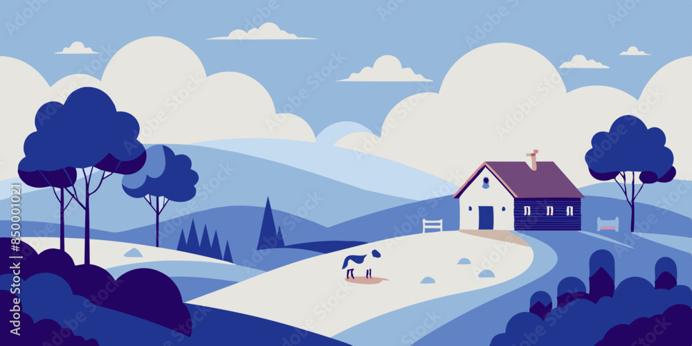 Surrounded by the enchanting beauty of nature, a charming house sits atop a picturesque landscape. Surrounded by the enchanting beauty of nature, a charming house sits atop a picturesque landscape.