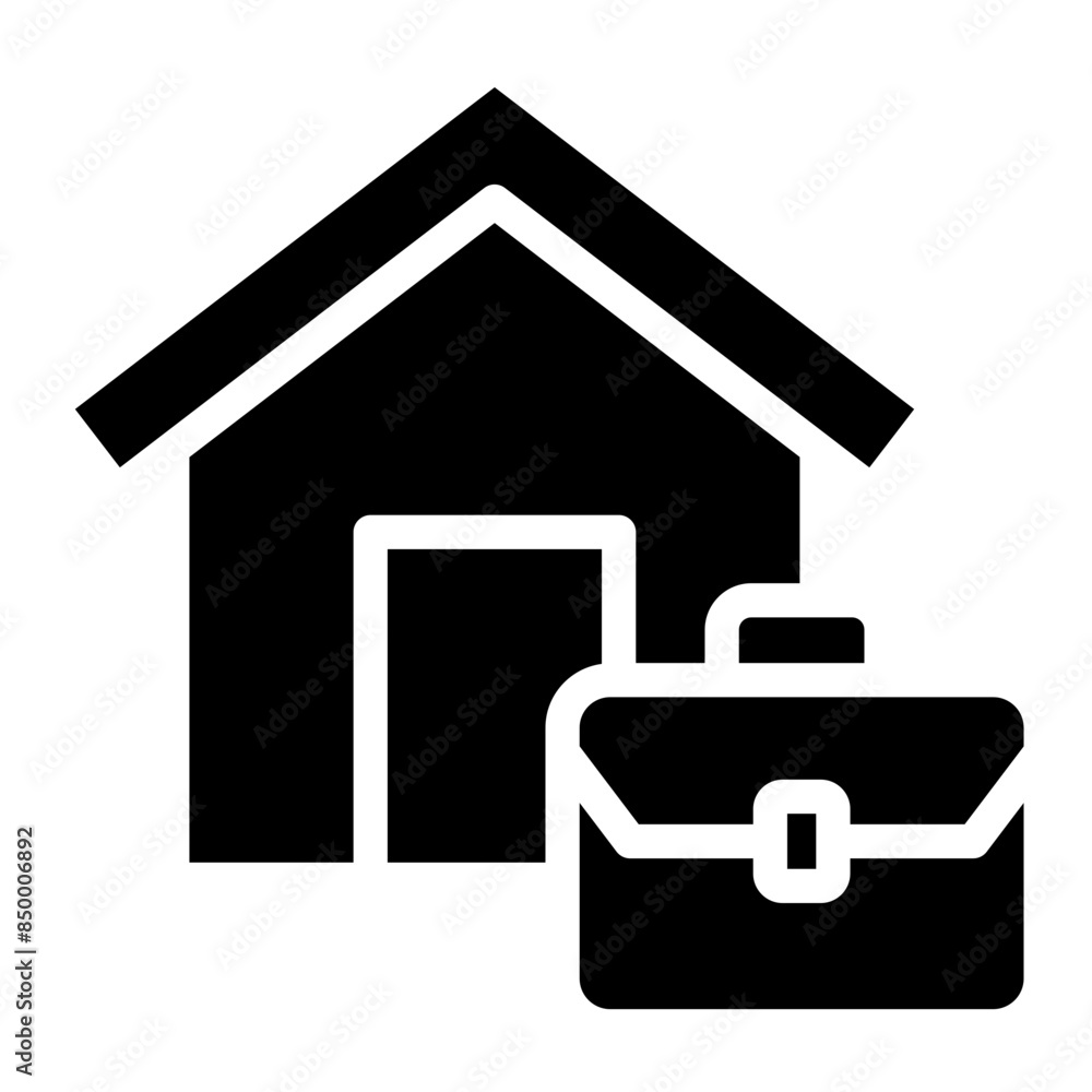 Work from home. Portfolio with house linear icon. Freelance. Remote work. Work from home. Portfolio with house linear icon. Freelance. Remote work.