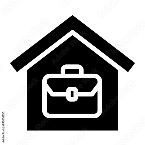 Work from home. Portfolio with house linear icon. Freelance. Remote work.