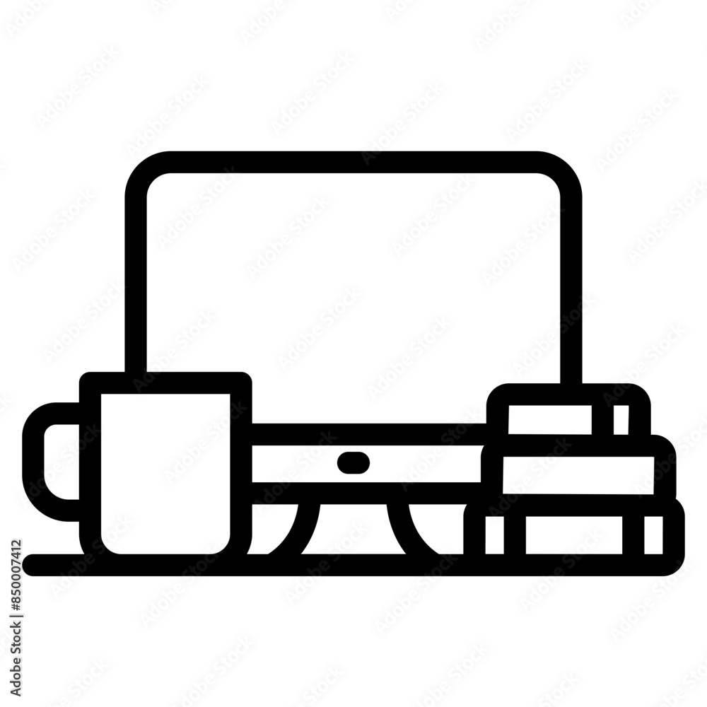 Office workspace desk icon Office workspace desk icon