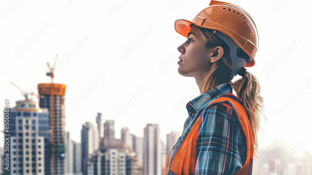 woman construction worker in helmet woman construction worker in helmet