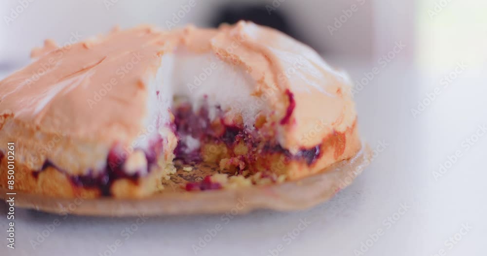 Oven-Fresh Rhubarb Cake, Topped with Sweet Meringue Oven-Fresh Rhubarb Cake, Topped with Sweet Meringue