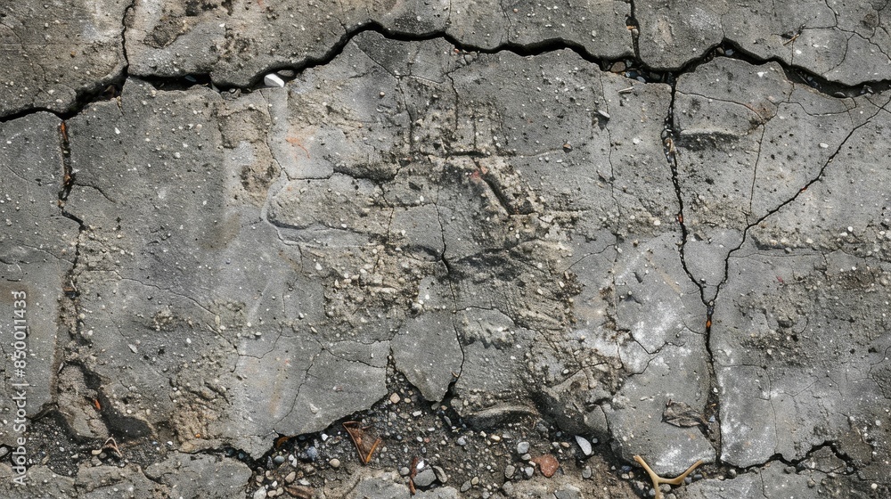Fototapeta premium Surface showing signs of wear over time with a rough texture such as concrete