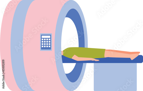 The girl is under CT scan