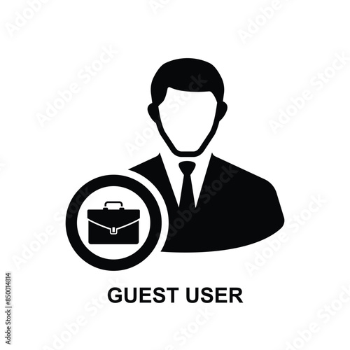 Guest user icon. A guest user is someone you meet with who is external to your organization isolated on background vector illustration.