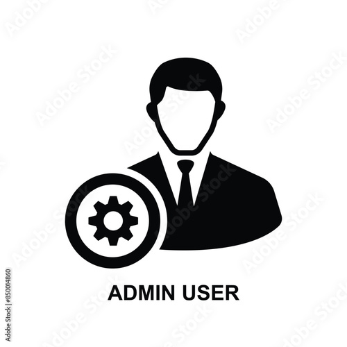 Admin user icon.The admin account has virtually unlimited access to all programs isolated on background vector illustration.