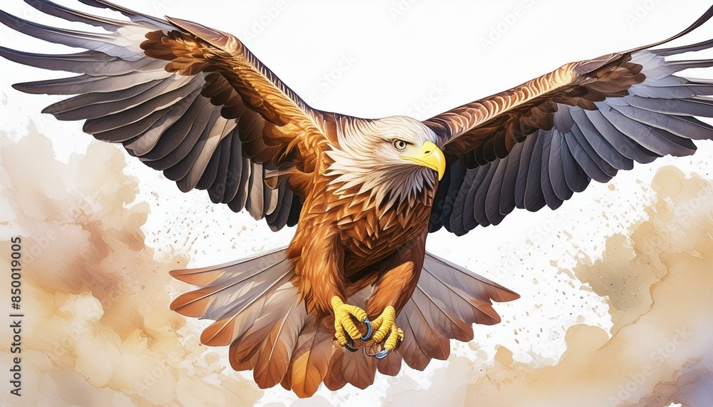 Create a detailed illustration of a soaring eagle with a transparent ...