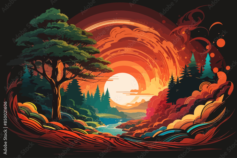 florest in fire illustration florest in fire illustration