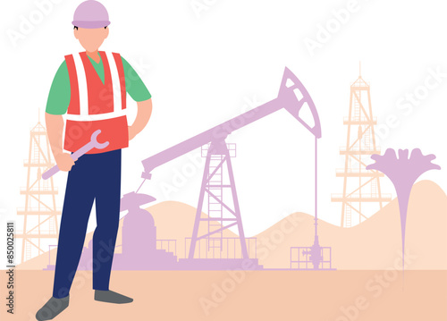 The worker is working at the mining site.