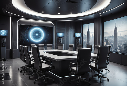 Futuristic conference room....