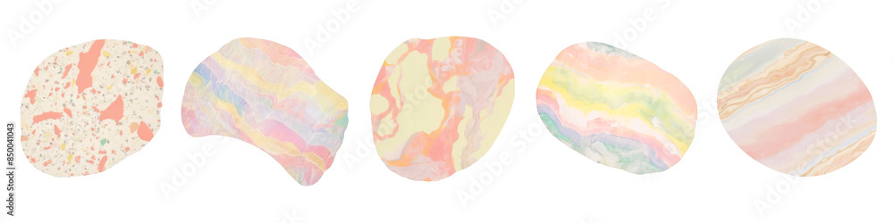 PNG Colorful abstract marble patterns set PNG Colorful abstract marble patterns set