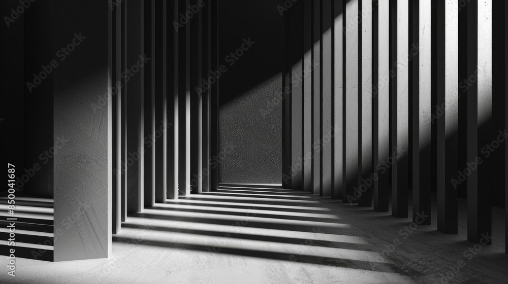 Monochrome geometric patterns with shadows, front view, minimalist design, high contrast Monochrome geometric patterns with shadows, front view, minimalist design, high contrast