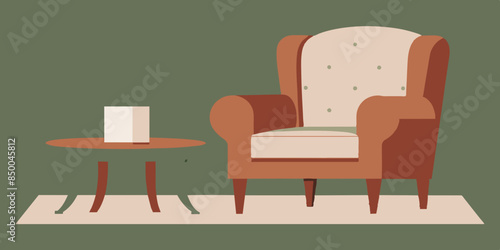 The peaceful and inviting ambiance of the serene room is accentuated by the presence of a modest chair and table.