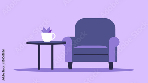 The peaceful and inviting ambiance of the serene room is accentuated by the presence of a modest chair and table.