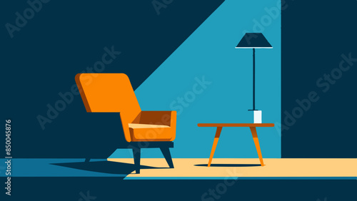 The peaceful and inviting ambiance of the serene room is accentuated by the presence of a modest chair and table.