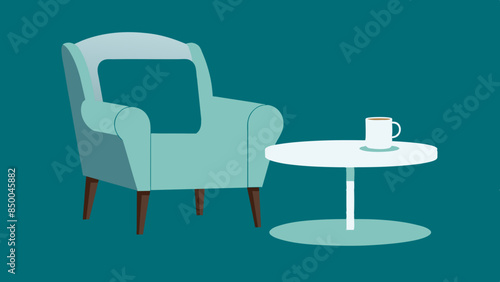 The peaceful and inviting ambiance of the serene room is accentuated by the presence of a modest chair and table.