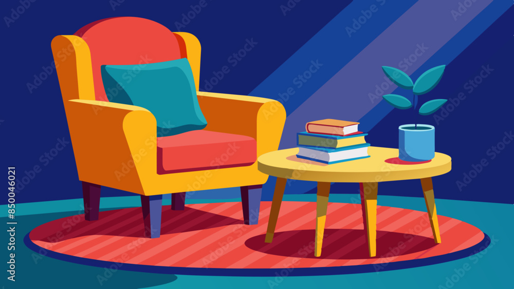 The peaceful and inviting ambiance of the serene room is accentuated by the presence of a modest chair and table. The peaceful and inviting ambiance of the serene room is accentuated by the presence of a modest chair and table.