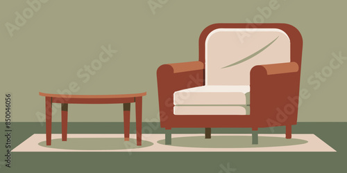 The peaceful and inviting ambiance of the serene room is accentuated by the presence of a modest chair and table.