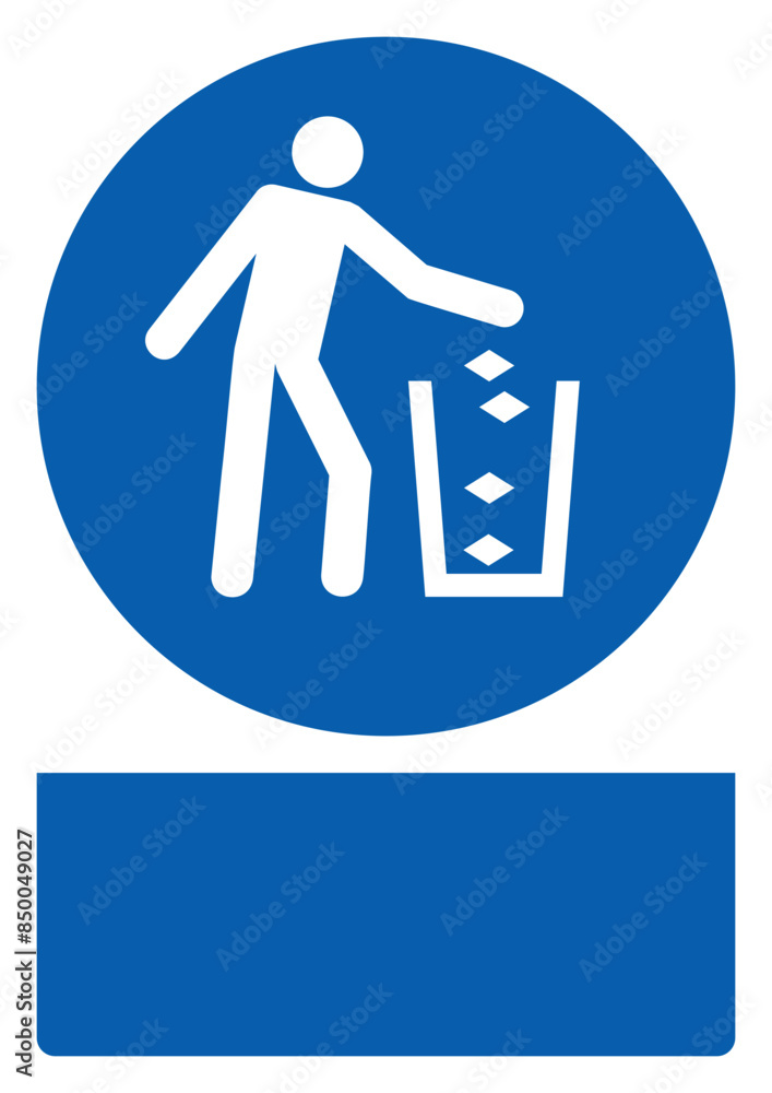 ISO mandatory safety signs_use litter bin your custom message here portrait size a4/a3/a2/a1 ISO mandatory safety signs_use litter bin your custom message here portrait size a4/a3/a2/a1