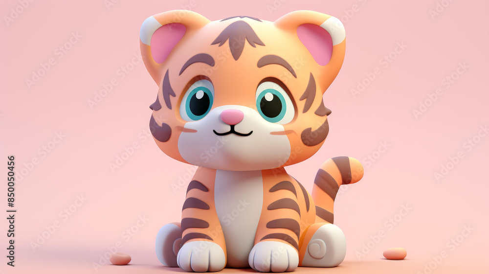 Create adorable clay tiger icons with muted pastels using Blender on a matte background with subtle gradients for a kawaii aesthetic. Create adorable clay tiger icons with muted pastels using Blender on a matte background with subtle gradients for a kawaii aesthetic.