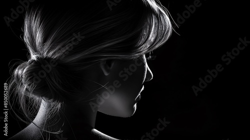 black and white portrait of anonymous woman 