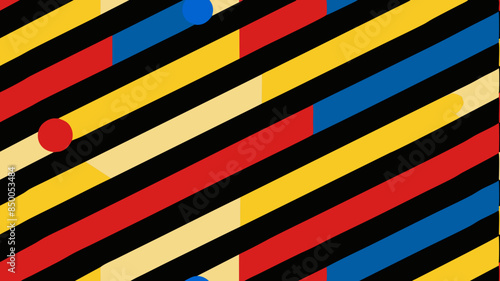 Seamless pattern of bold stripes and contrasting colors for an abstract graphic look.