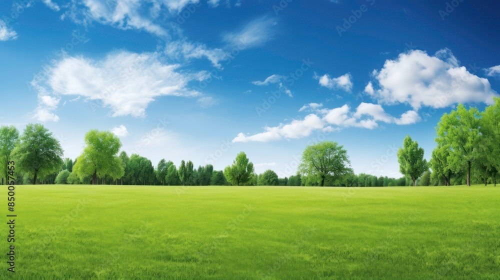 spring nature with a neatly trimmed lawn surrounded by trees spring nature with a neatly trimmed lawn surrounded by trees