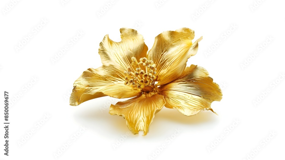 Gold Flower On White Background Gold Flower On White Background