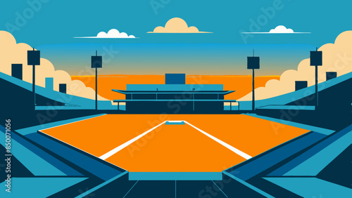 A baseball field, adorned with a magnificent stadium and a mesmerizing cityscape as its backdrop.