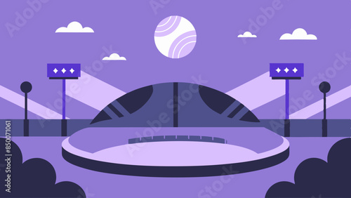 A baseball field, adorned with a magnificent stadium and a mesmerizing cityscape as its backdrop.