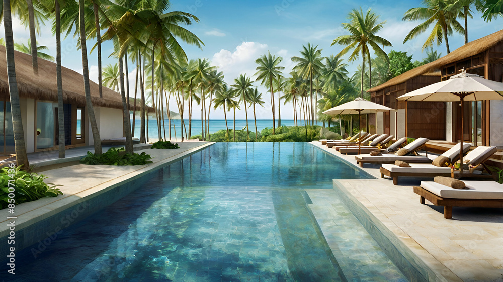 Fototapeta premium tropical resort hotel