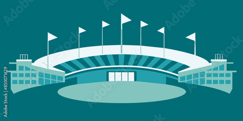 A baseball field, adorned with a magnificent stadium and a mesmerizing cityscape as its backdrop.