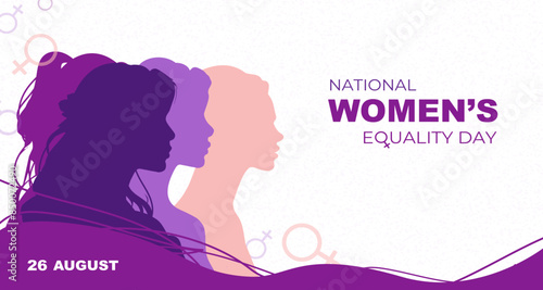 National Women's equality Day, 26 August, card, poster, flyer, invitation, web ,  copy space, vector