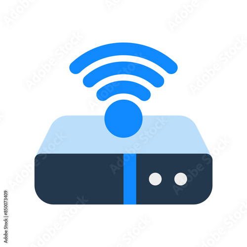 server wifi color icon flat design