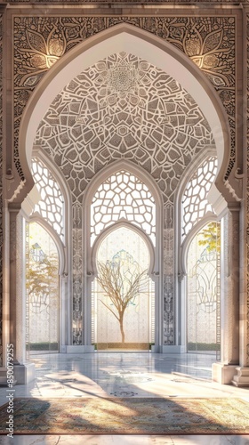 Traditional Islamic architecture with space © Cloudyew