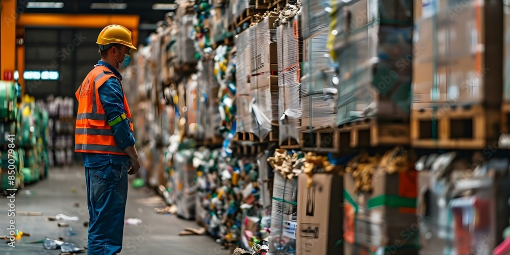 Obraz premium Utilizing Advanced Techniques to Minimize Waste and Optimize Inventory Levels. Concept Sustainable Practices, Inventory Management, Waste Reduction, Advanced Techniques, Efficiency Optimization
