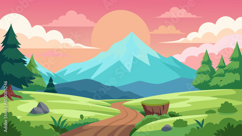 A tranquil mountain landscape, adorned with a vibrant array of colors, that truly showcases the splendor of nature.