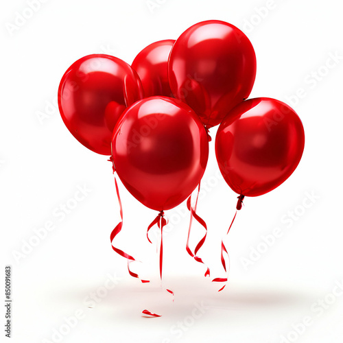 red balloons isolated on white