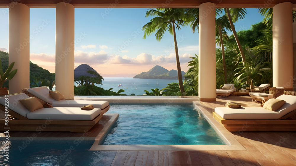 Fototapeta premium luxury swimming pool