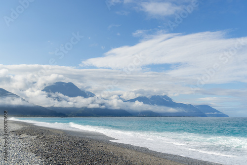 Blue sky and the beach in sunny day in Taiwan photo