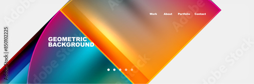 Circle triangle geometric web site page template. Vector Illustration For Wallpaper, Banner, Background, Card, Book Illustration, landing page