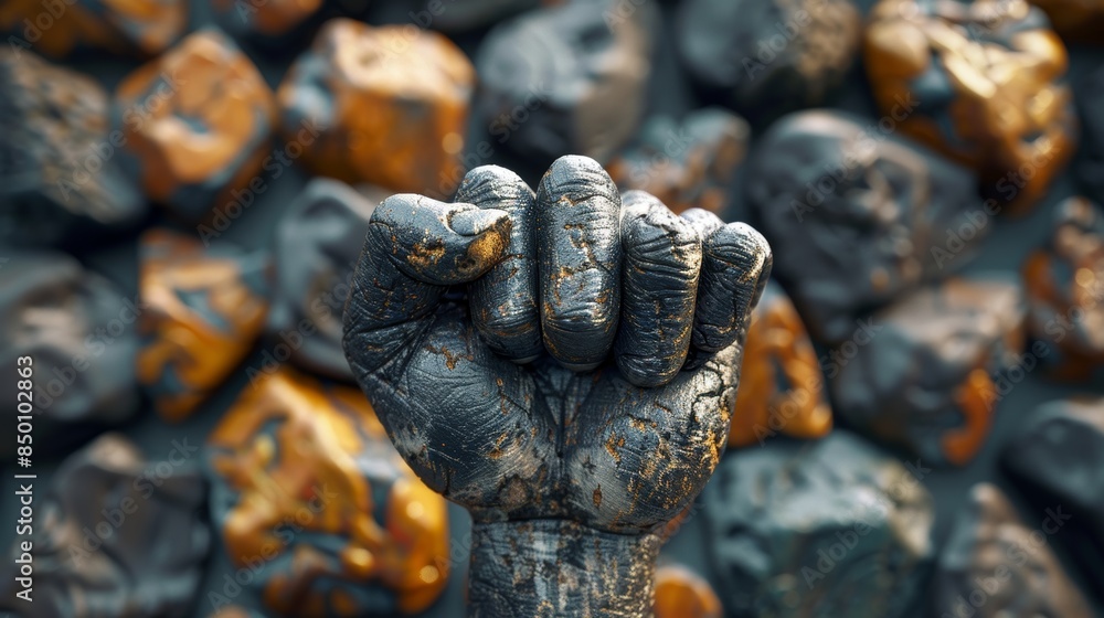 A 3D illustration symbolizes social justice, unity in diversity, and nonviolent resistance, showing a fist of hope and freedom against societal injustice through peaceful protest. A 3D illustration symbolizes social justice, unity in diversity, and nonviolent resistance, showing a fist of hope and freedom against societal injustice through peaceful protest.