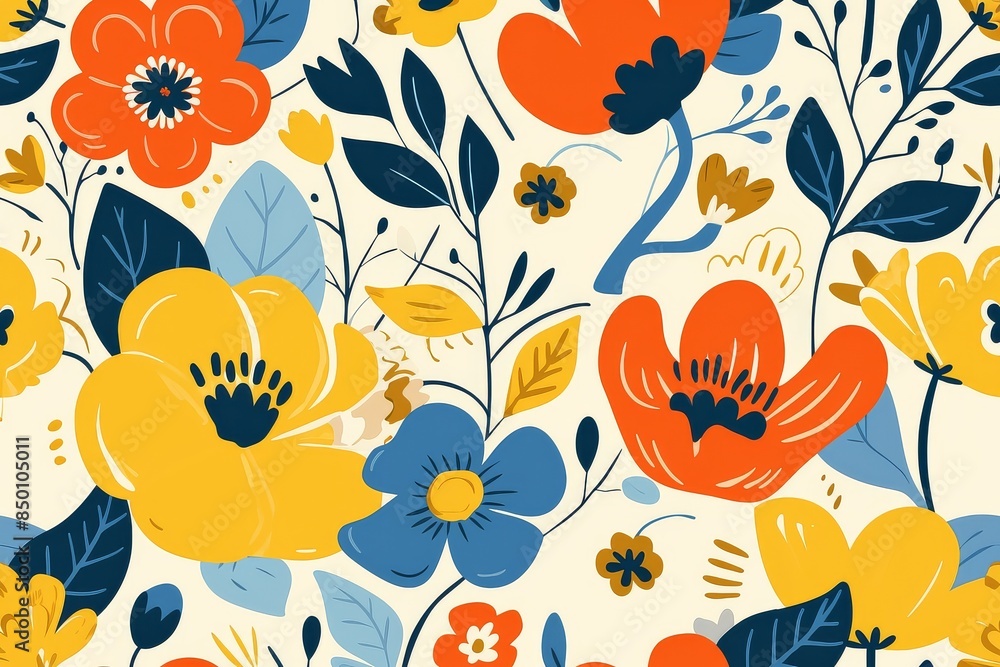 Graphic Blooms: Abstract and Contemporary Seamless Pattern Graphic Blooms: Abstract and Contemporary Seamless Pattern
