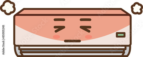 Illustration of an overheated indoor air conditioner.